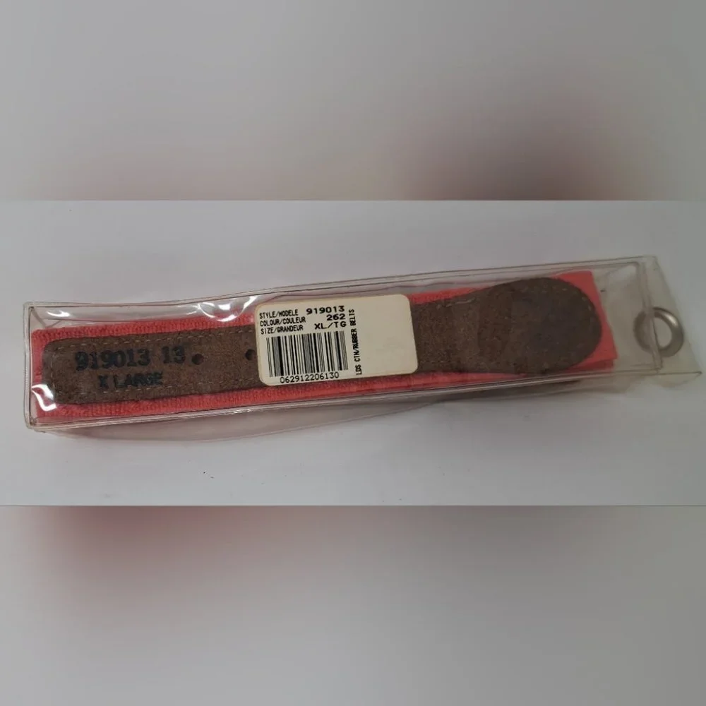 NWT Izod Club Men's Belt Light Red Stretchy Vintage 80s 70s Size XL